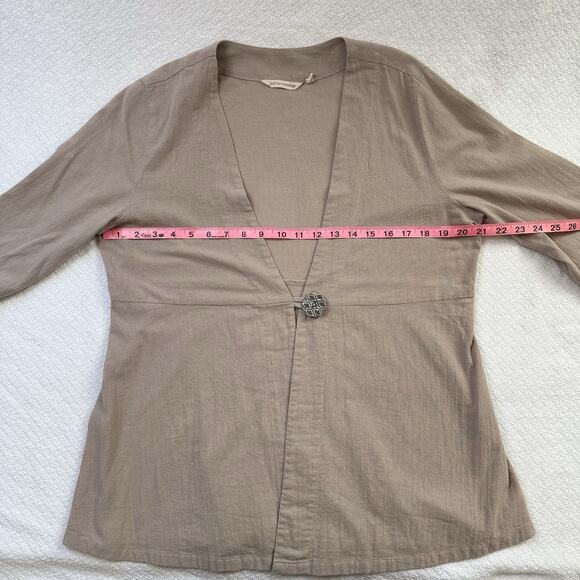Soft Surroundings Benedetta Cotton Blend One-Button Top Beige Size PL - Picture 5 of 7